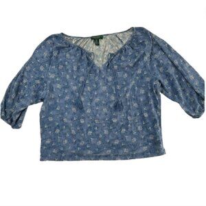 Ralph Lauren Jeans Co. Blue Boho Prairie Blouse, MP